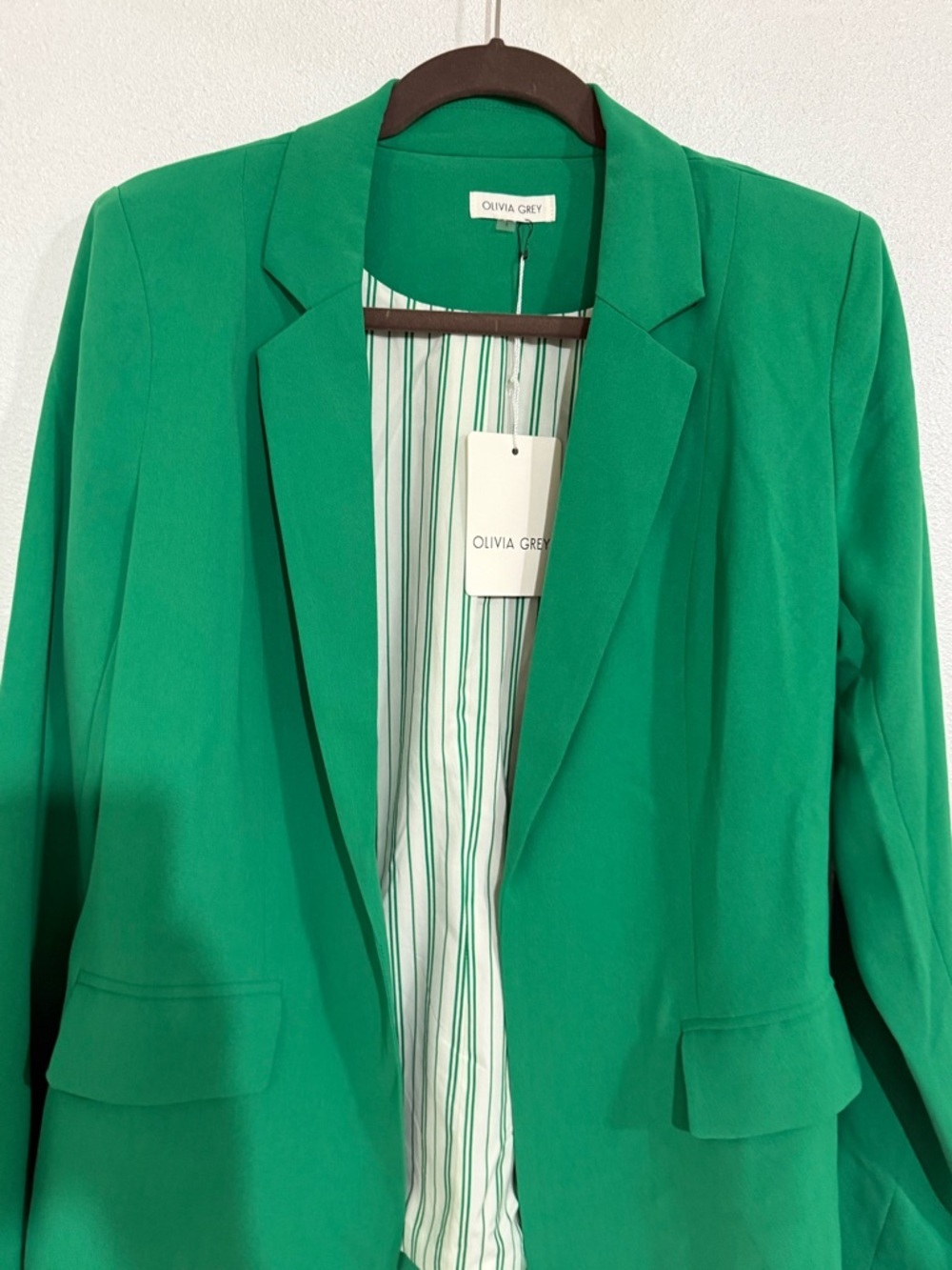 Olivia Grey Women's Emerald Green Tailored open Blazer S - Picture 2 of 4
